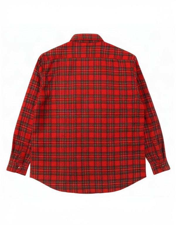 Camiseta masculina vintage tamanho 43 acrílico xadrez vermelho grande