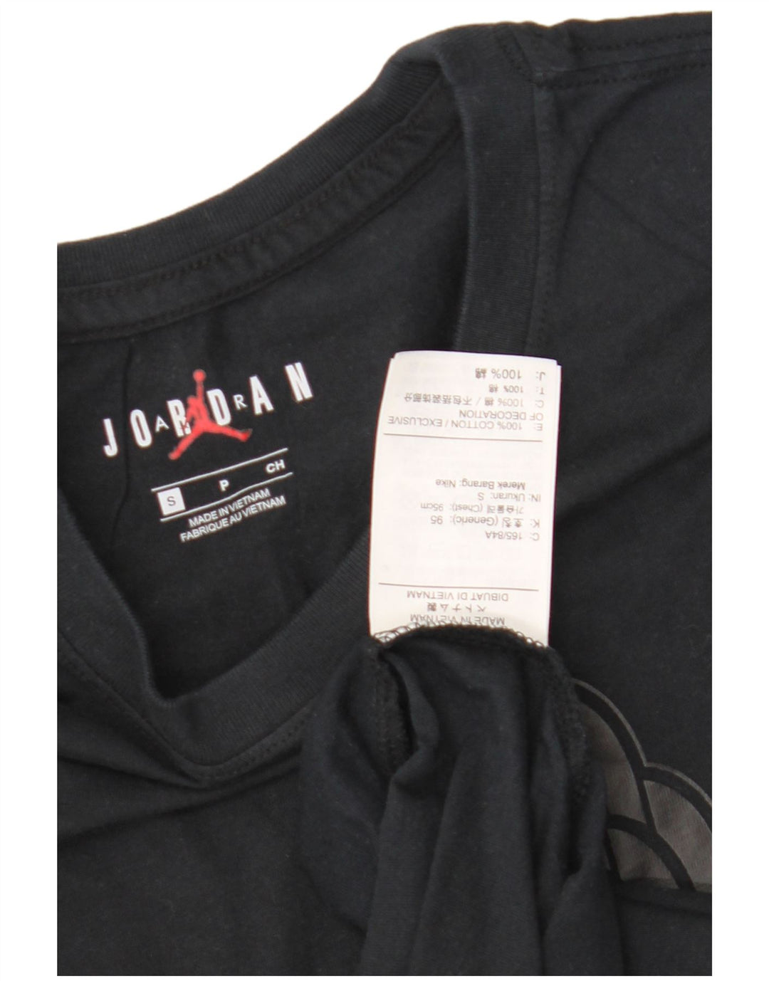 Jordan Camiseta masculina gráfica top pequeno algodão preto