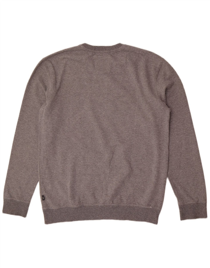 Vans Mens Graphic Moletom Jumper Grande Algodão Cinza