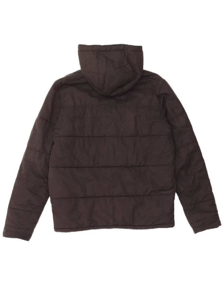 Jaqueta masculina acolchoada com capuz Levi's UK 38 algodão preto médio