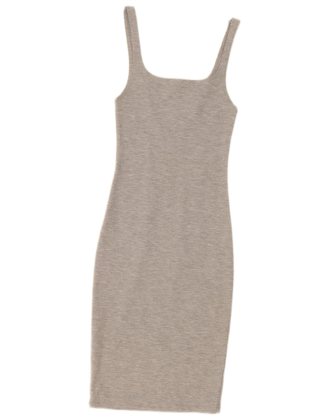 Vestido bodycon feminino sem mangas Zara UK 8 pequeno poliéster cinza