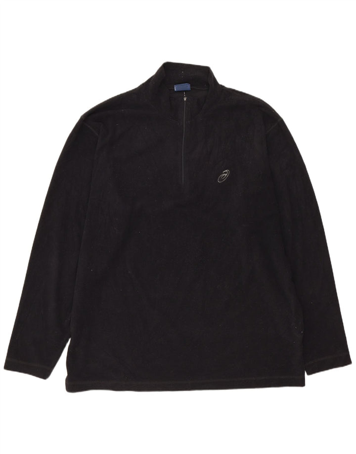 Asics Masculino Zip Neck Fleece Jumper XL Preto Poliéster