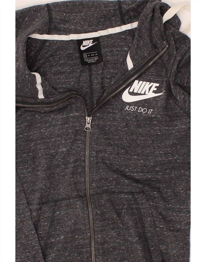 NIKE Womens Zip Hoodie Sweater UK 6 XS Grey Cotton Vintage Nike and Second-Hand Nike from Messina Hembry 