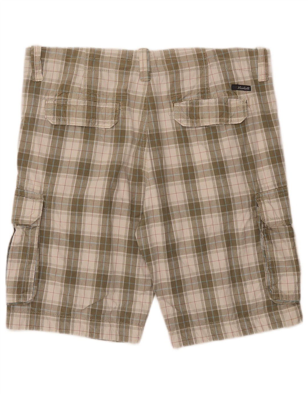 Shorts cargo masculino VINTAGE IT 50 grande W38 verde xadrez