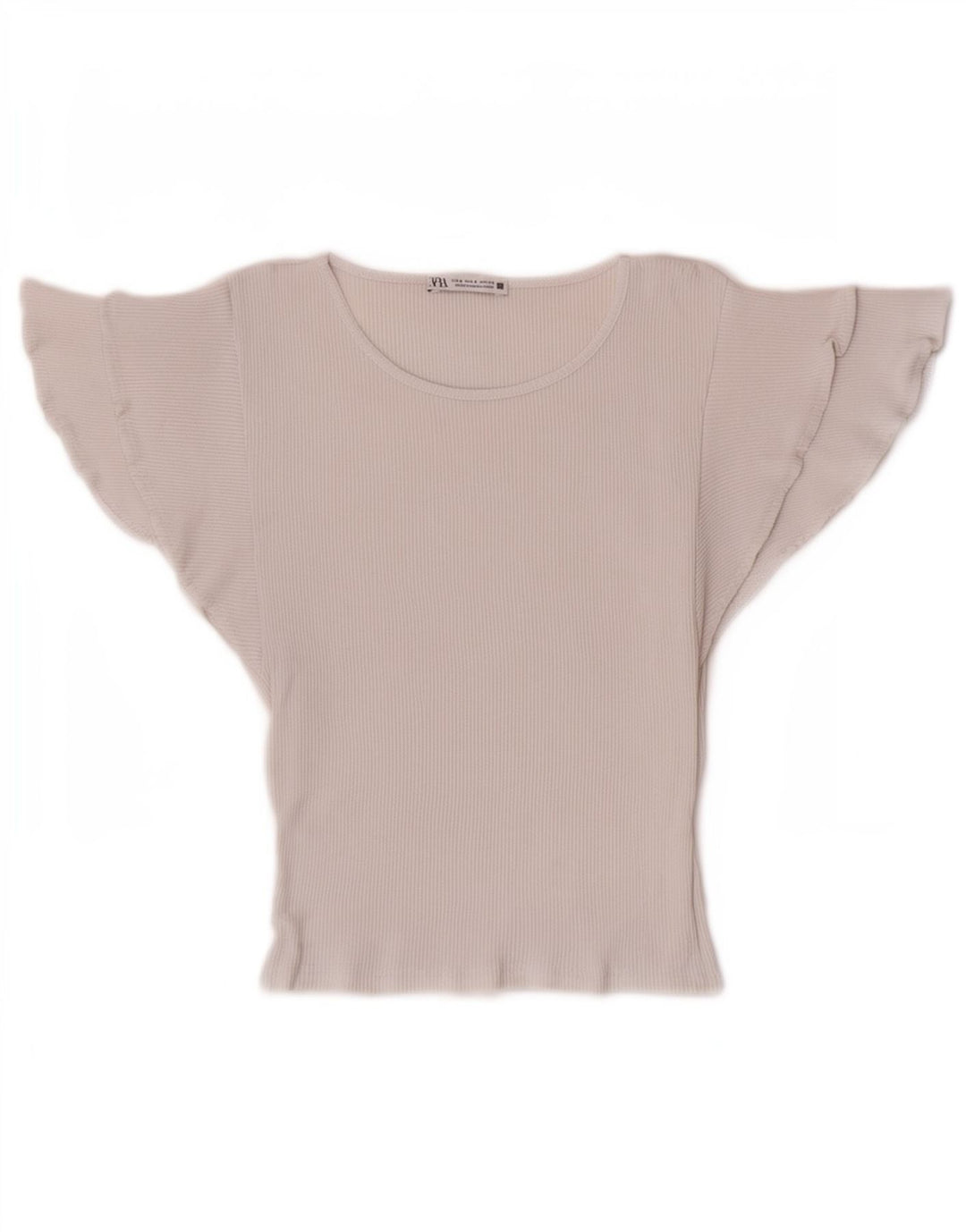 Zara blusa feminina cropped asa de morcego top Reino Unido 8 pequeno algodão branco