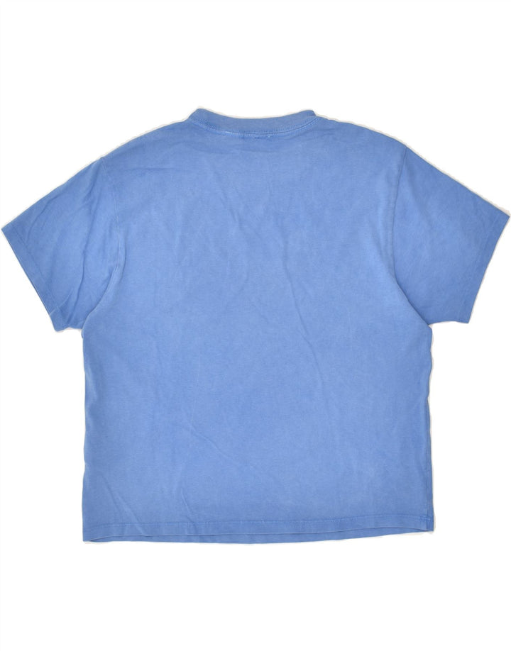 LEVI'S Womens Crop Graphic T-Shirt Top UK 6 XS Blue Cotton | Vintage Levi's | Thrift | Second-Hand Levi's | Used Clothing | Messina Hembry 