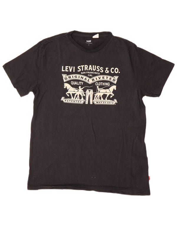 Camiseta gráfica masculina Levi's Top médio algodão preto
