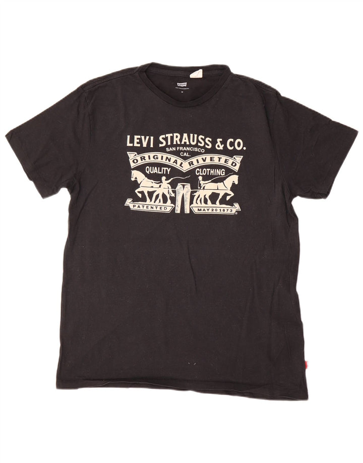 Camiseta gráfica masculina Levi's Top médio algodão preto