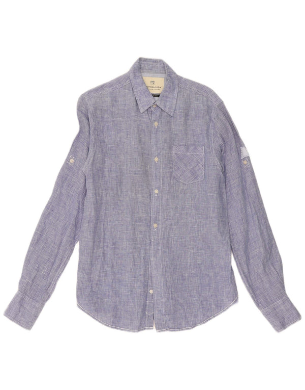 Camisa masculina Scotch & Soda pequena azul Houndstooth