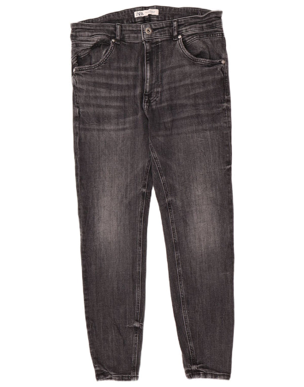 Zara Mens Skinny Jeans EU 44 Grande W34 L26 Algodão Cinza
