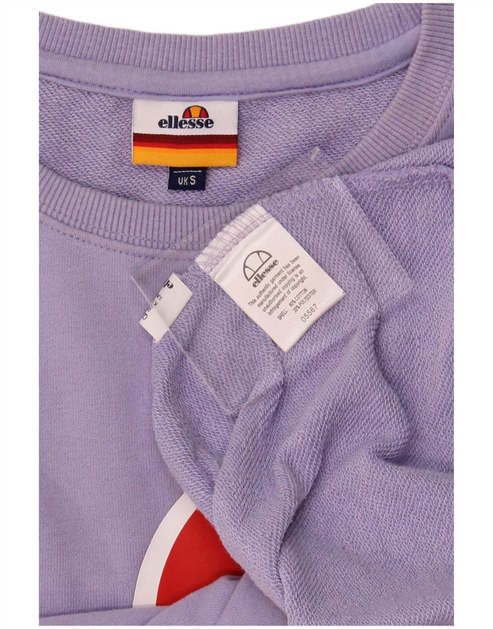 ELLESSE Suéter gráfico masculino pequeno de algodão roxo
