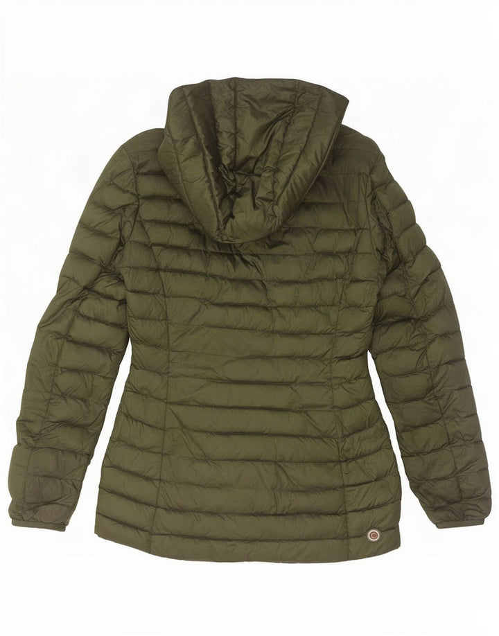 Jaqueta acolchoada com capuz feminino Colmar IT 42 verde médio