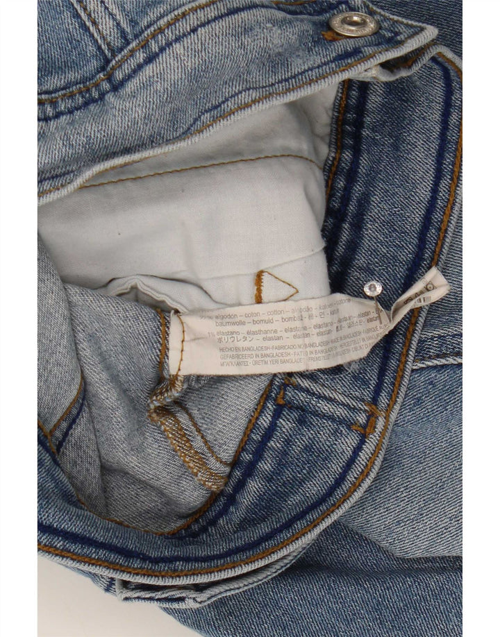 Jaqueta jeans feminina Zara UK 12 algodão azul médio
