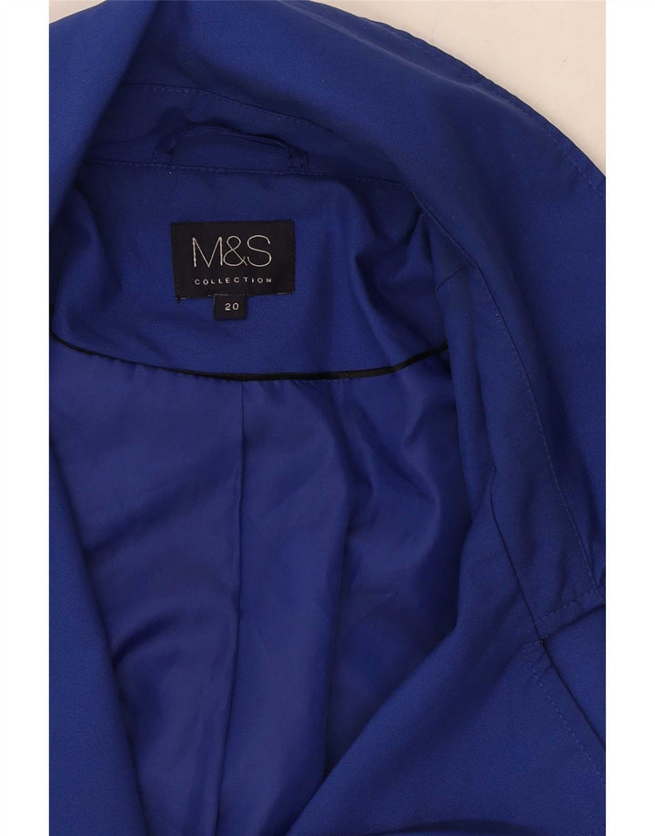 Casaco impermeável feminino Marks & Spencer UK 20 2XL azul poliéster