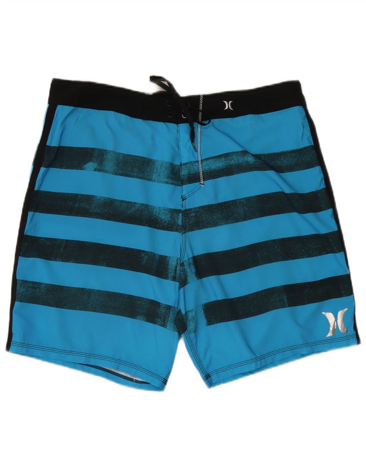 Shorts de natação Hurley masculino Phantom grandes listrados azuis