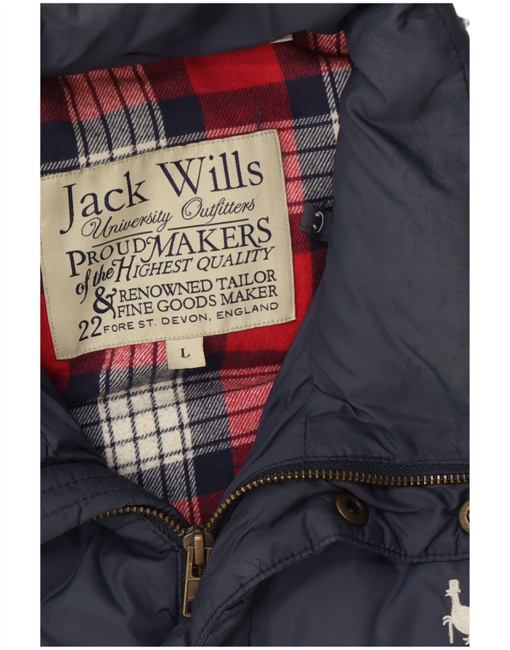 Colete acolchoado masculino Jack Wills UK 40 grande azul marinho