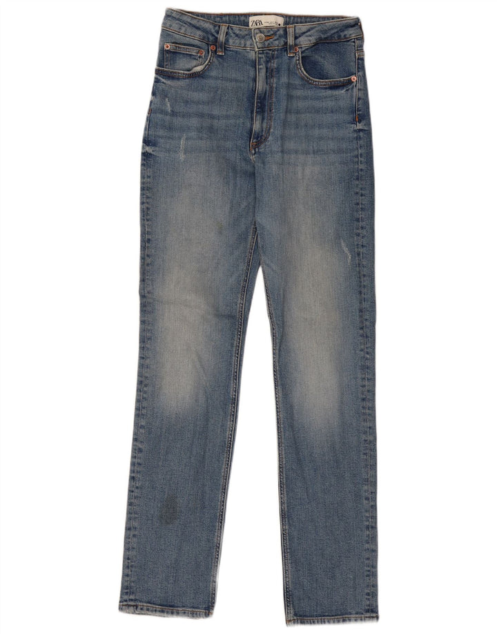 Calça jeans reta feminina ZARA EU 36 XS W26 L32 azul