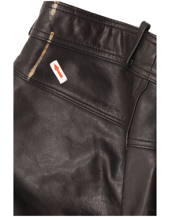 Calça masculina de couro Hein Gericke EU 50 médio W30 L33 couro preto