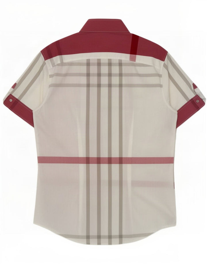 Camisa masculina de manga curta Naracamicie XL xadrez multicolorida