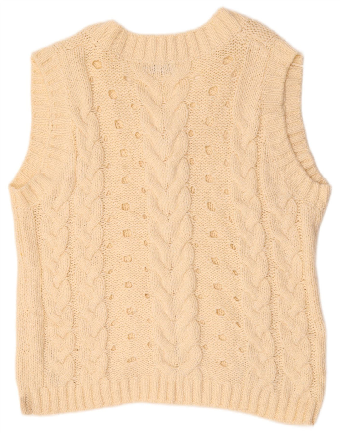 Zara Womens Oversized Vest Tank Top UK 16 Grande Off White Acrílico