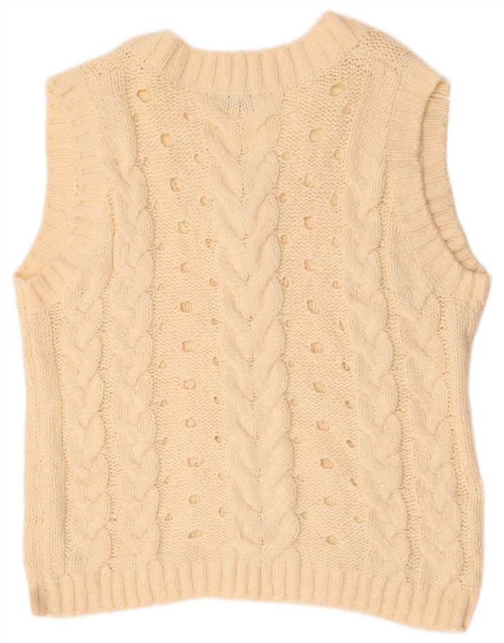 Zara Womens Oversized Vest Tank Top UK 16 Grande Off White Acrílico