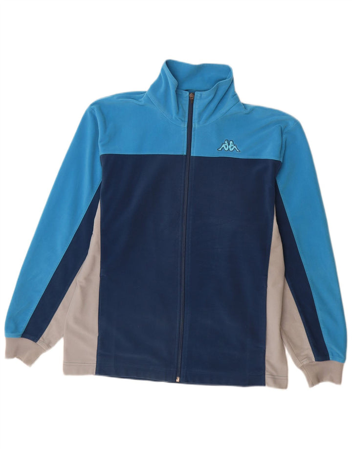 KAPPA Mens Treino Top Jacket Pequeno Azul Colorblock Poliéster