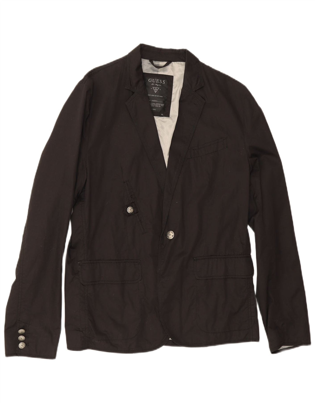 Jaqueta Blazer Masculina Guess com 1 Botão UK 42 XL Algodão Preto