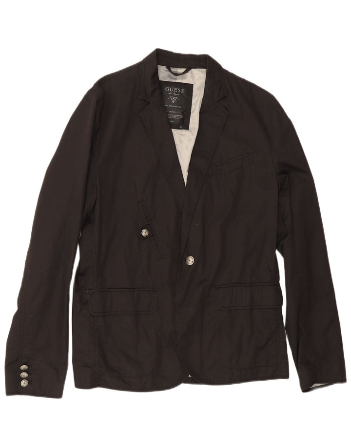 Jaqueta Blazer Masculina Guess com 1 Botão UK 42 XL Algodão Preto