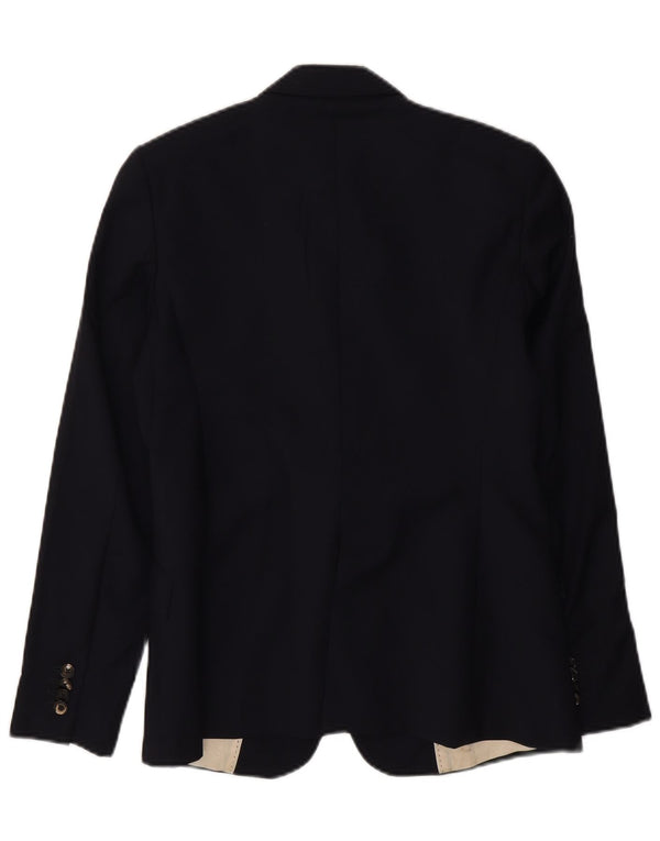 Jaqueta blazer feminina Massimo Dutti com 2 botões UE 40 lã azul marinho médio
