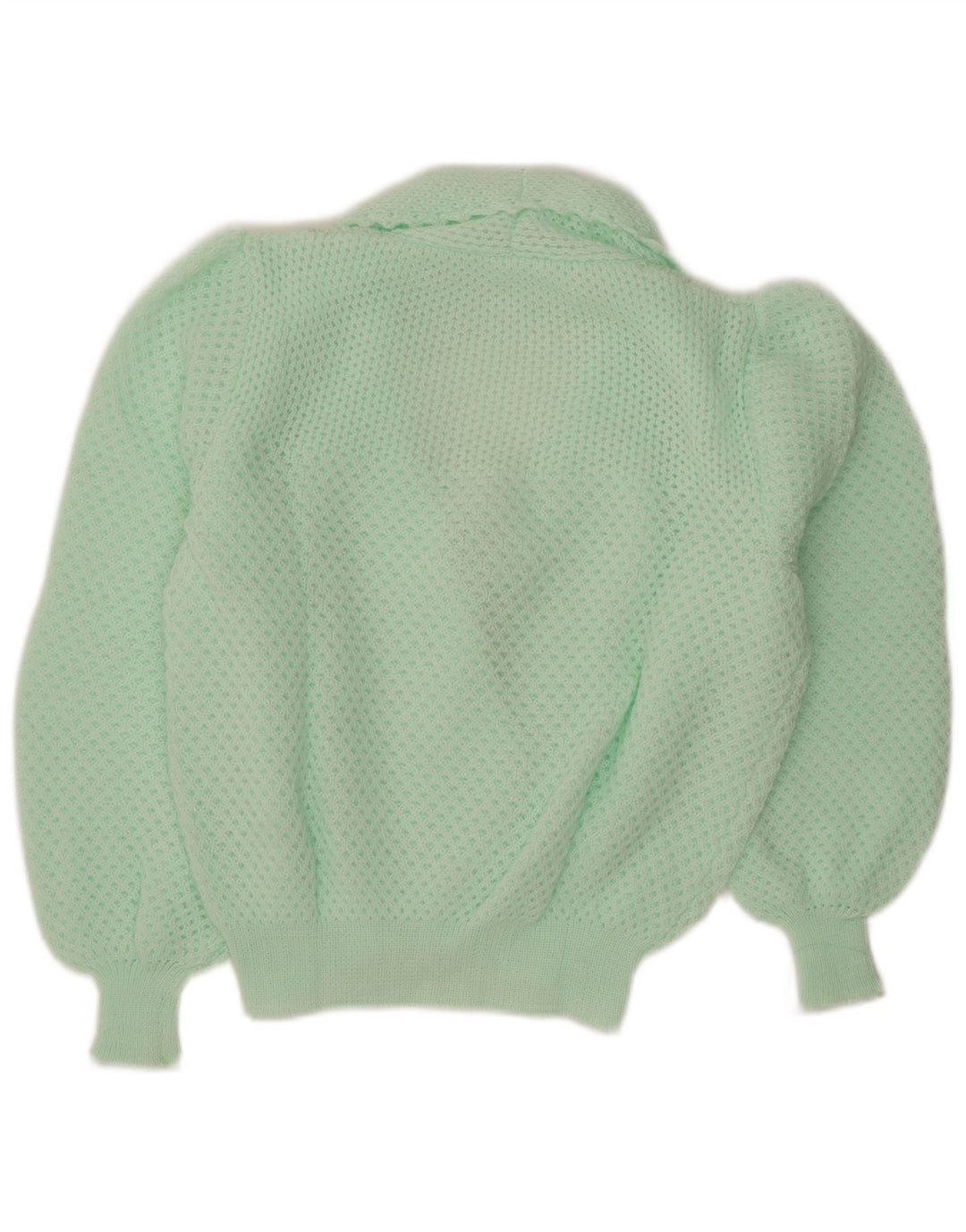 Suéter cardigã feminino vintage UK 14 turquesa médio