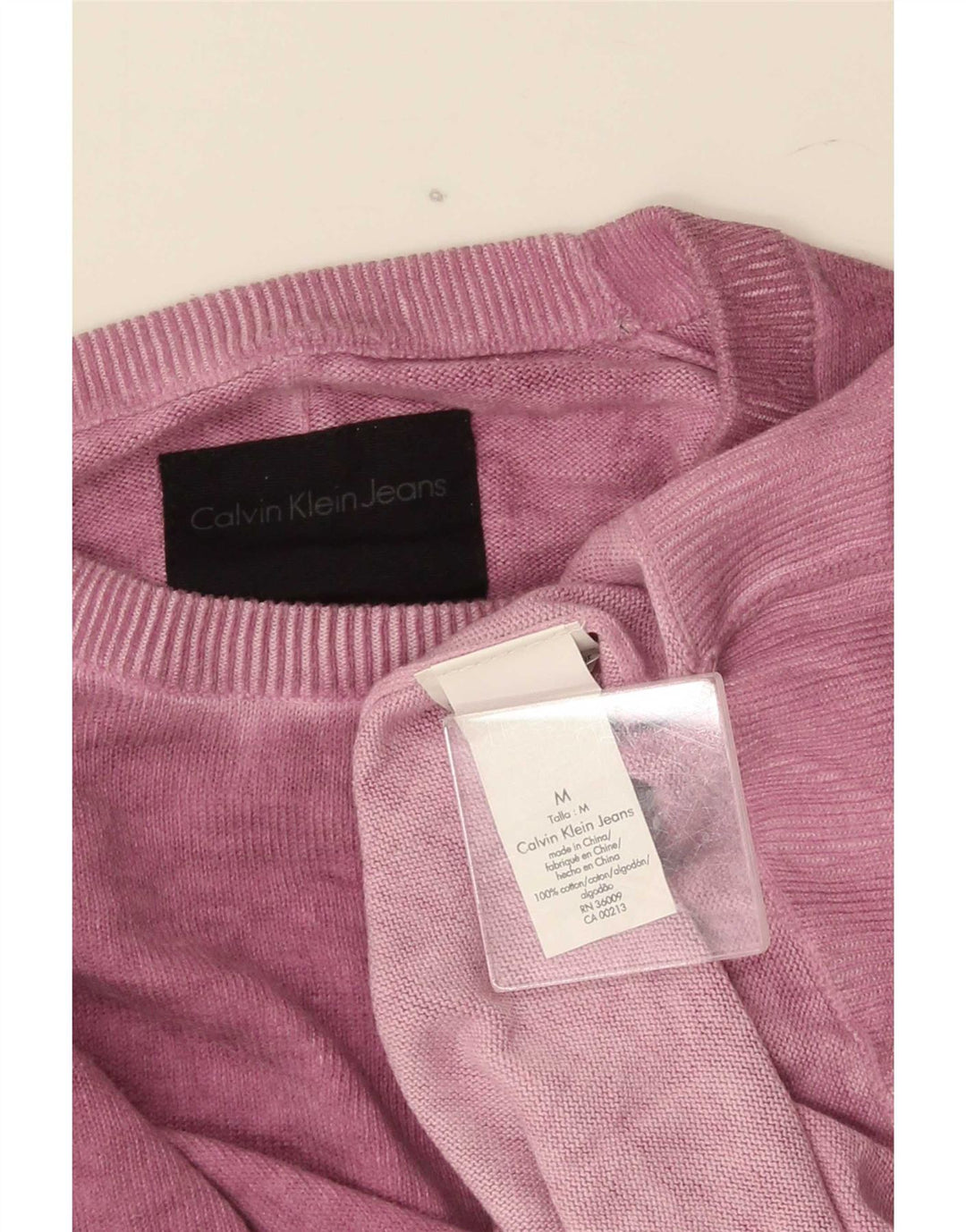 Suéter masculino Calvin Klein Jeans com gola redonda e algodão rosa médio