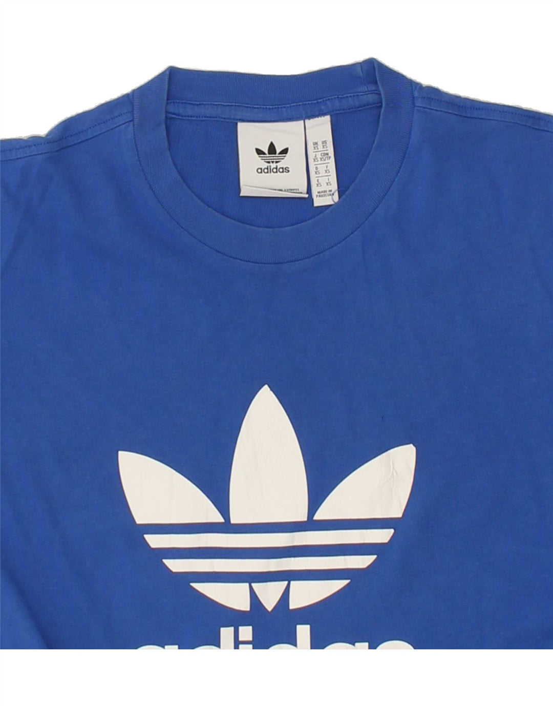 ADIDAS Mens Graphic T-Shirt Top XS Blue Cotton Vintage Adidas and Second-Hand Adidas from Messina Hembry 