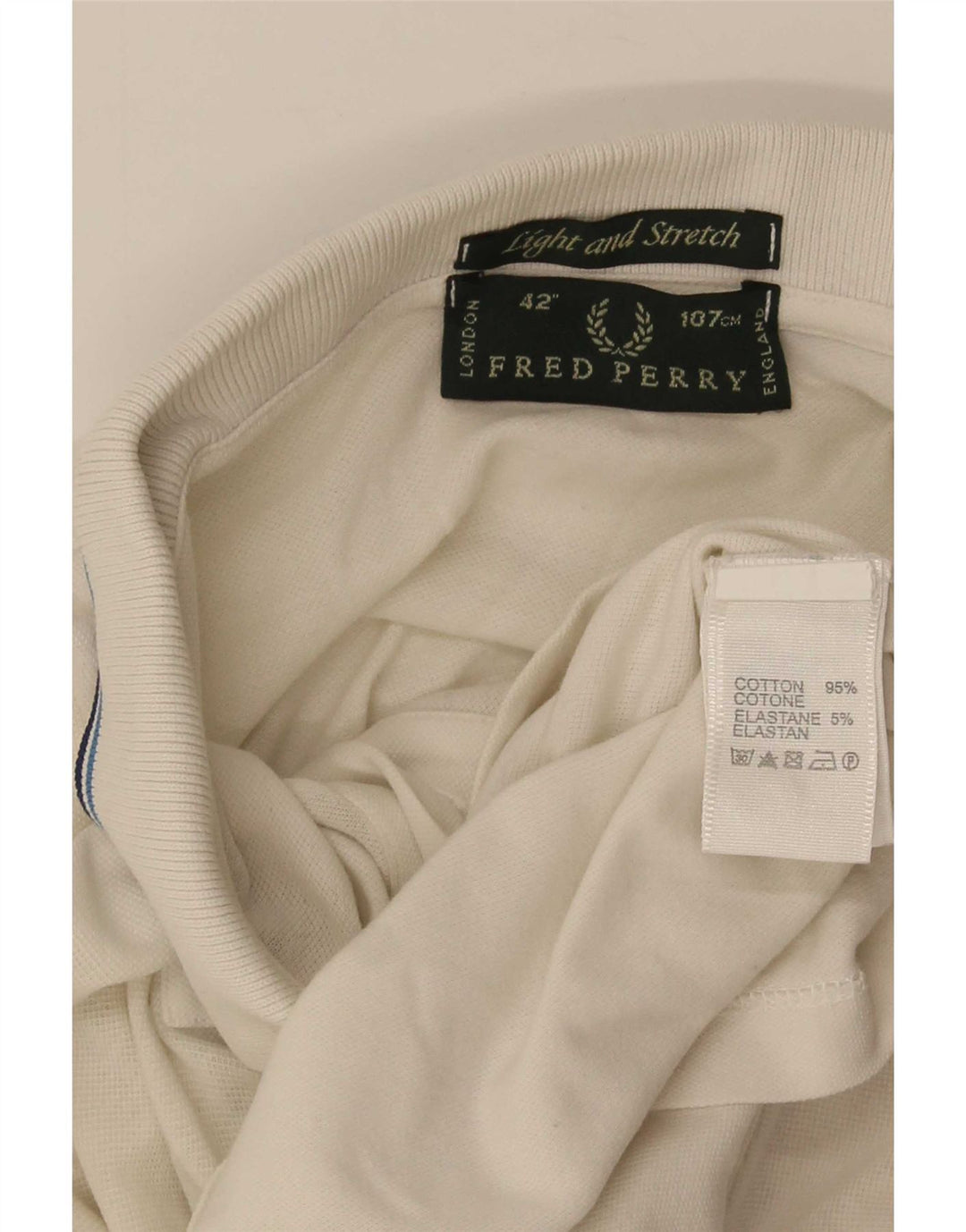 Camisa polo masculina Fred Perry de algodão branco médio