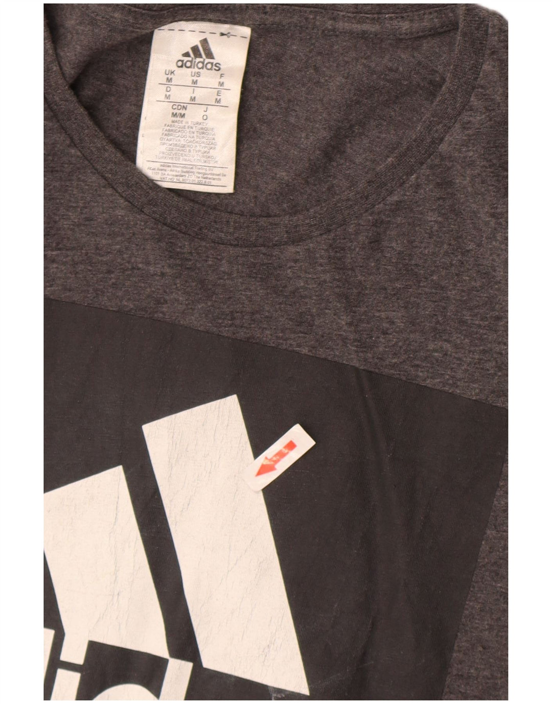 Camiseta masculina Adidas Graphic Top cinza médio algodão manchado