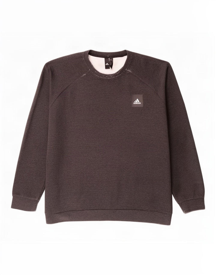 Adidas Mens Moletom Jumper 2XL Algodão Cinza