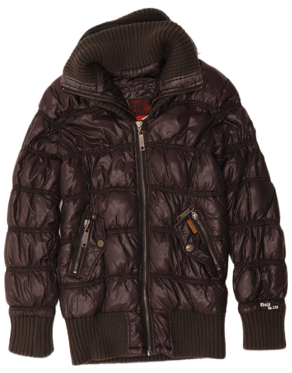 Jaqueta feminina acolchoada com capuz KHUJO UK 18 XL azul marinho