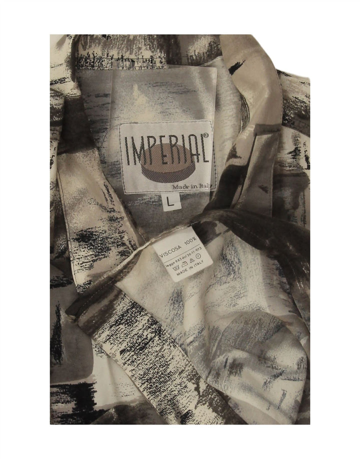 Camisa masculina IMPERIAL grande viscose cinza patchwork