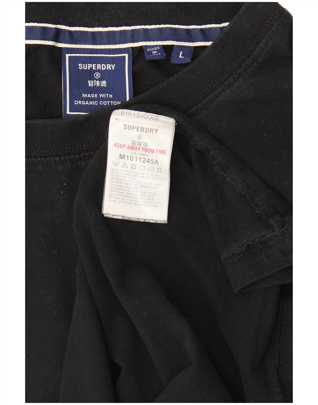 Camiseta masculina Superdry grande algodão preto