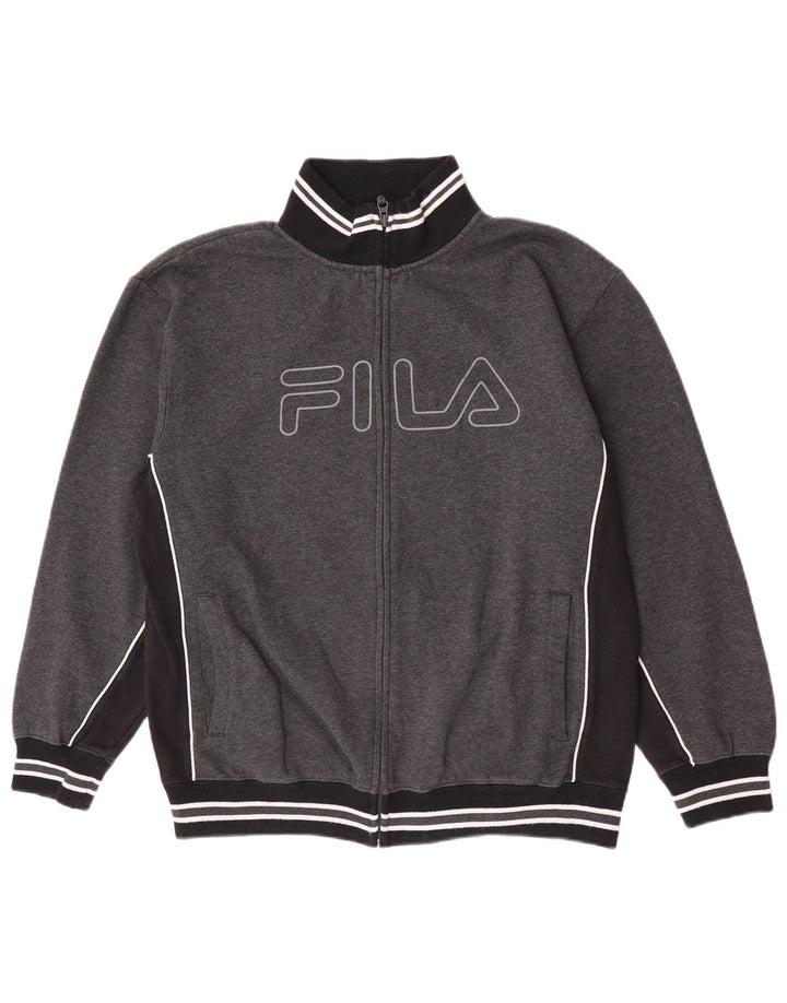 Jaqueta masculina Fila Graphic Tracksuit Top grande bloco cinza