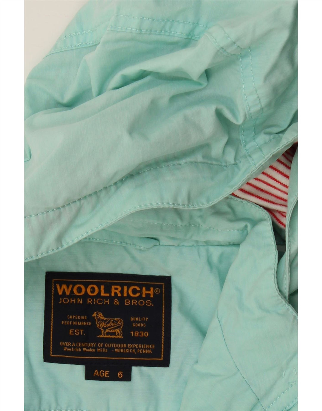 WOOLRICH Girls Hooded Bomber Jacket 5-6 Years Turquoise Cotton Vintage Woolrich and Second-Hand Woolrich from Messina Hembry 
