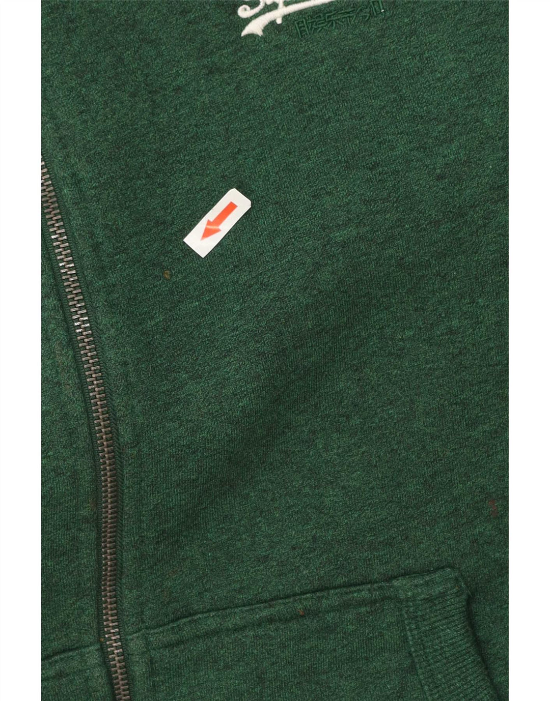 Suéter masculino Superdry com capuz e zíper médio algodão verde