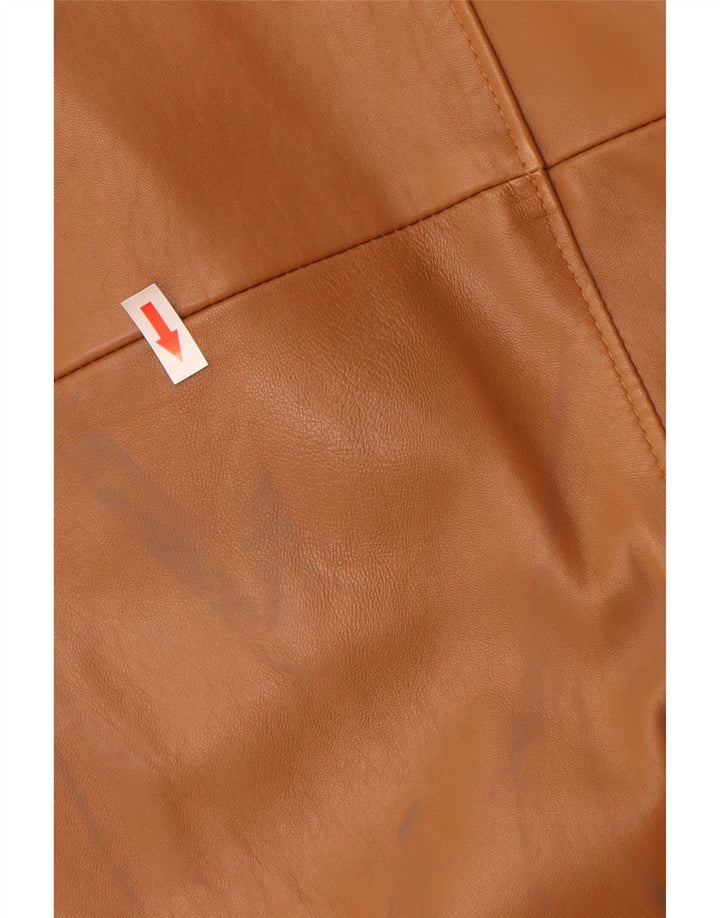 Jaqueta de couro oversized feminina vintage EU 44 XL couro marrom