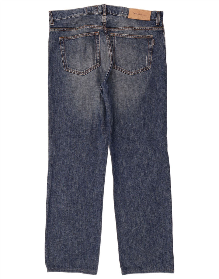 Calça jeans reta masculina Calvin Klein W34 L30 azul