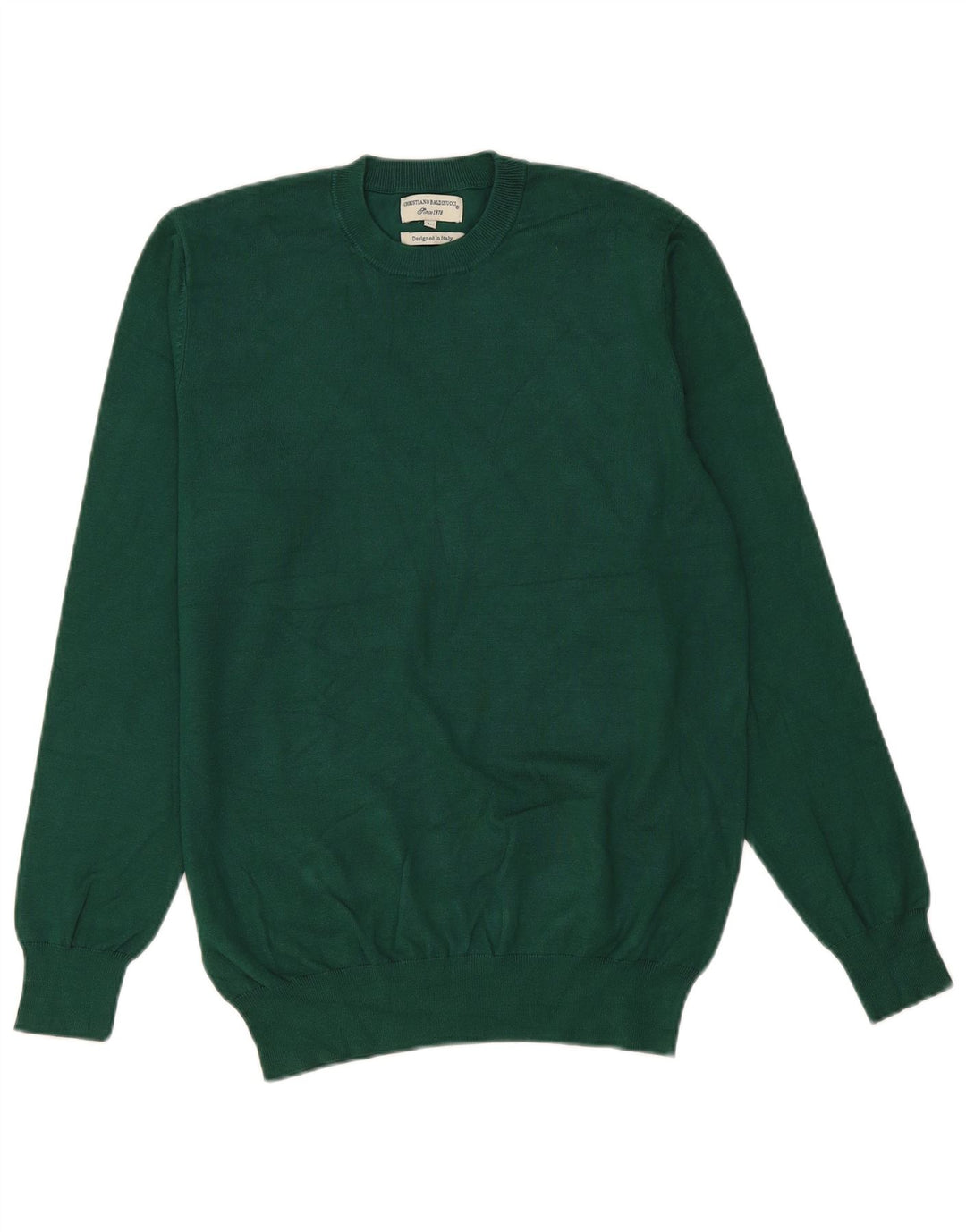 Suéter vintage masculino com gola redonda, viscose verde grande
