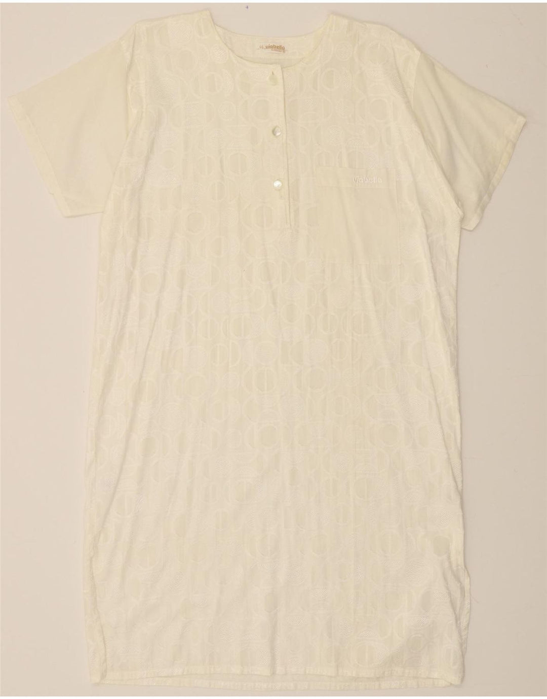VINTAGE Womens Tent Dress IT 44 Medium Beige Cotton Vintage Vintage and Second-Hand Vintage from Messina Hembry 