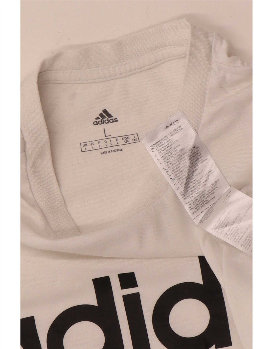 Adidas Mens Graphic T-Shirt Top Grande Algodão Branco