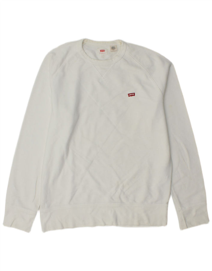 Levi's Moletom Masculino Jumper Pequeno Algodão Branco