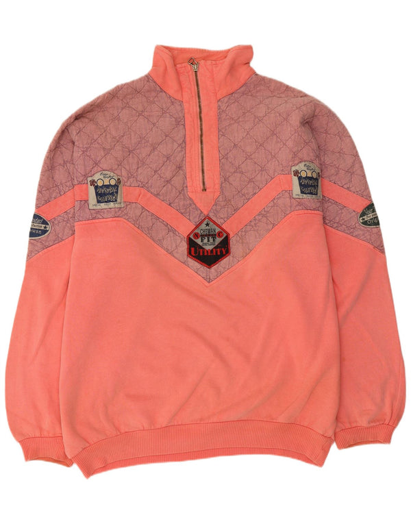 Moletom masculino Chewan com zíper e gola 2XL algodão colorblock rosa