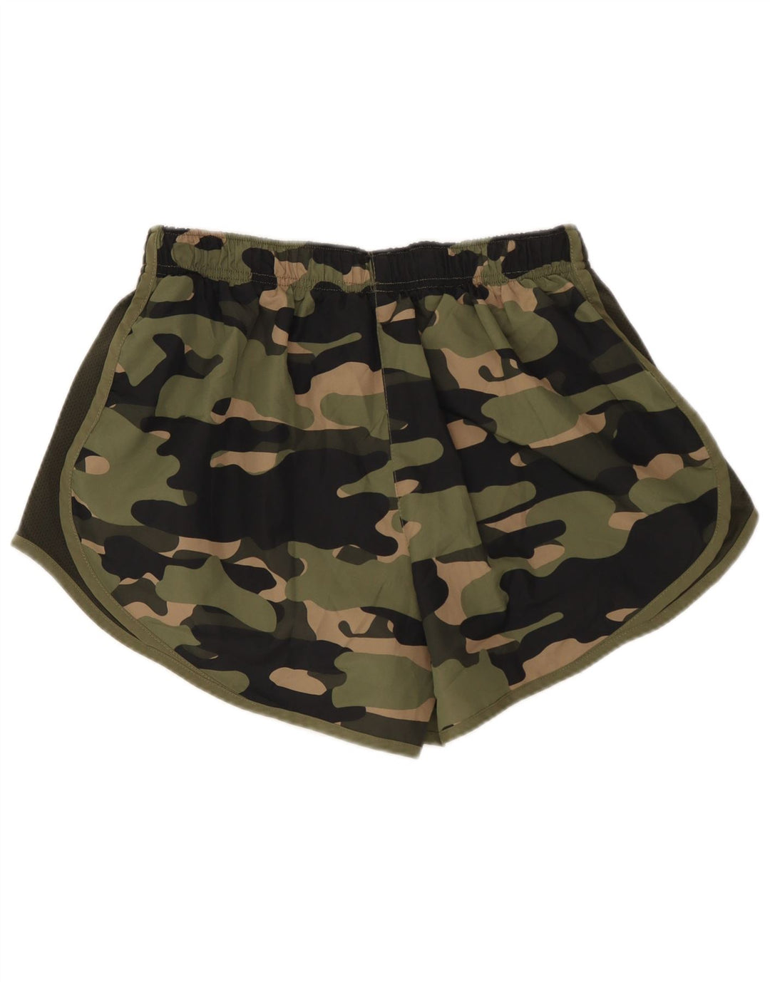 Shorts esportivo feminino Nike Dri Fit UK 14 grande cáqui camuflado poliéster