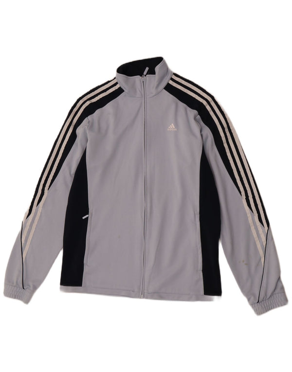 Adidas Mens Tracksuit Top Jacket UK 40/42 Cinza Médio Colourblock Poliéster